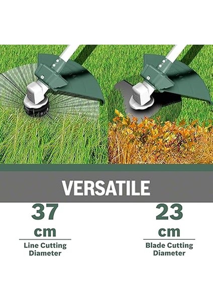 Afs 23-37 Elektrikli Tırpan, Ayarlanabilir Kayış, Kesme Genişliği 23 mm (Bıçak Ile), 37 cm (Tırpan Ile), 3.5 mm Tırpan Eni, 1000 W, Yeşil fiyatları