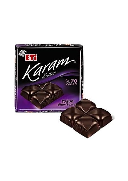 Eti Karam %70 Kakaolu Bitter Çikolata 60 G x 6 Adet