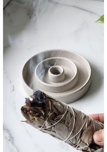 Gri Dairesel Şamdan Dekoratif Beton fiyatları