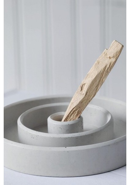 Gri Dairesel Şamdan Dekoratif Beton indirimleri