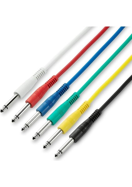 Hall Cables 3 Star Ipp 0090 Set - Patch Kablosu Seti, 6,3 mm Jak Mono 6,3 mm Jak Mono, 6 Adet, Renkli, 0,9 M