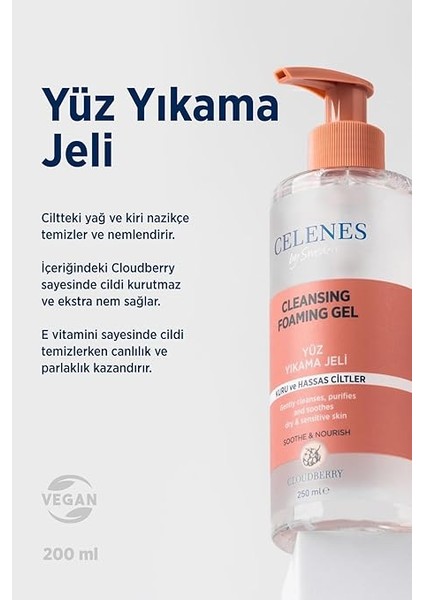 Cloudberry Köpüren Yüz Yıkama Jeli Kuru ve Hassas Ciltler (250 Ml) modelleri