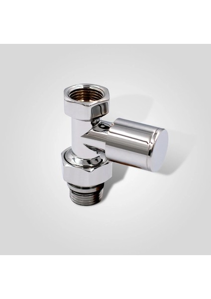 Dekoratif Antrasit Gri Düz Radyatör Vanası 1/2" Metal Volan