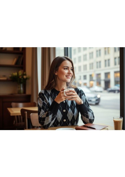 Şardonlu Pamuklu Baklava Desen Hırka (38-48 Beden) fiyatları