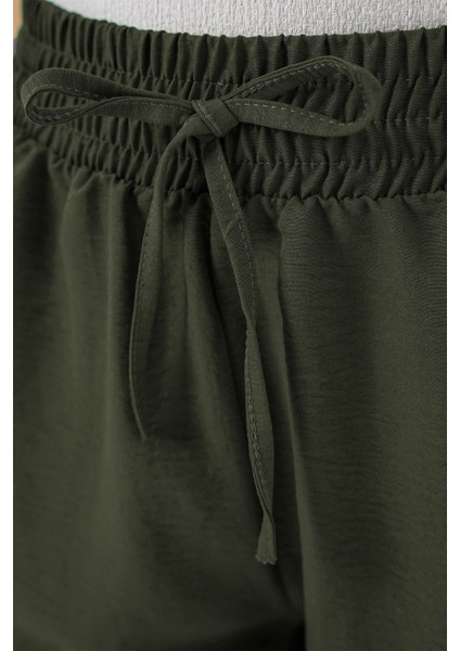 Kadın Bdart Beli Lastikli Rahat Kesim Şort Haki Yeşil fiyatları