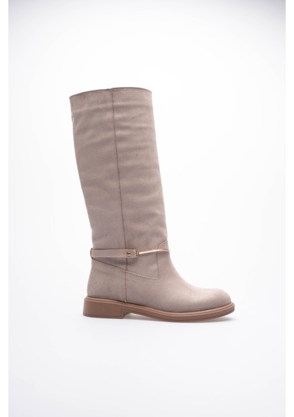 Kadın Süet Çekme Çizme Gold Tokalı Vizon Rionna fiyatları