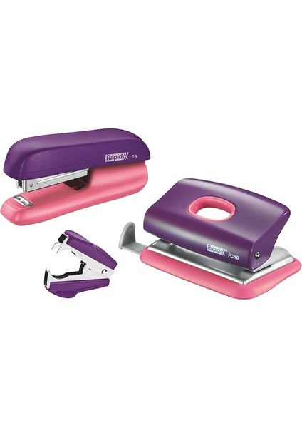 5000372 Zımba & Delgeç Set Mini F5, Mor/pembe