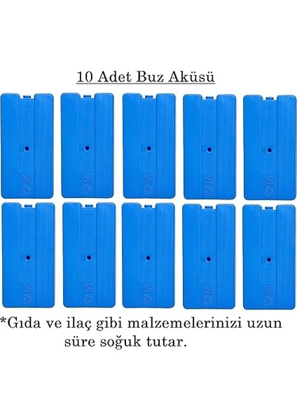 Buz Aküsü Buz Kasedi Ice Box 10NANLU Set 370 ml x 10, Ankanorm, Mavi fiyatları