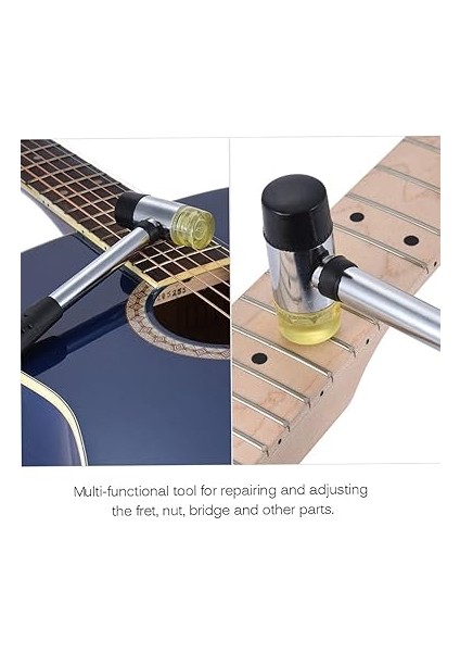 Çift Başlı Lastik Çekiç Çekiç Ayrılabilir Değiştirilebilir Perde Klavye Fretwork Gitar Bas Ukelele Mandolin Için Kurulum Aracı fırsatları