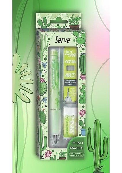 Doğa Desenli Deep Kalem, Deep Silgi ve Deep Min, 0.7 Mm, Elma Yeşili fırsatları