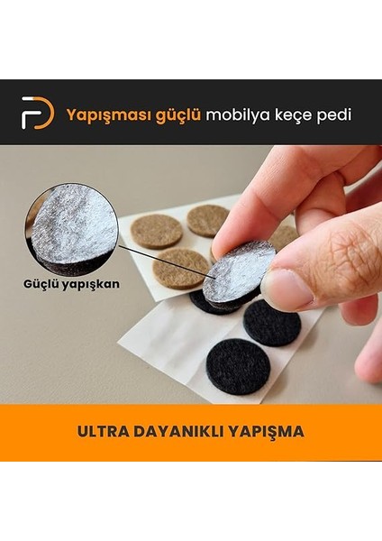 Parça Sandalye ve Koltuk Ayağı Için Yapışkanlı Keçe | Kolay Kaydırma | Parke Zeminler Için Çizilmeyi ve Gürültüyü Önler | Kapı ve Çekmece Için Sessiz Kapanma indirimleri