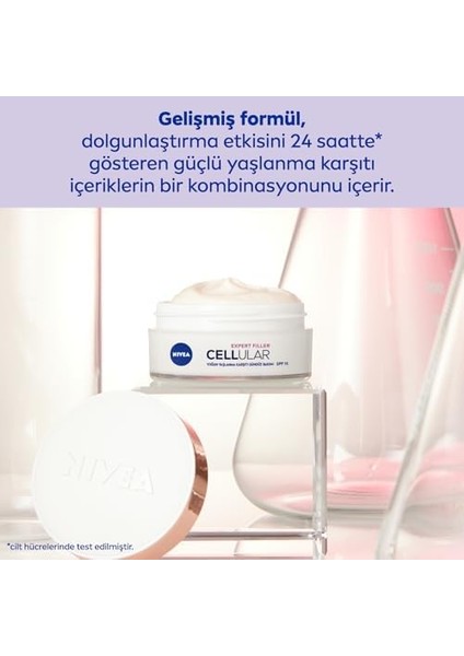 Nıvea Cellular Expert Filler Yoğun Yaşlanma Karşıtı Gündüz Bakım Yüz Kremi 50ML, SPF15, Hyaluronik Asit, Folik Asit fiyatları