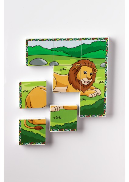 Manyetik Blok Çift Taraflı 9 Parçalı Mıknatıslı Puzzle 2 Görsel Aslan-Zebra Yapboz fırsatları
