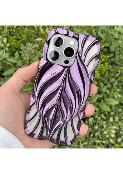 iPhone 14 Pro Kılıf Yaprak Desenli Parlak Darbe Önleyici Silikon Kapak