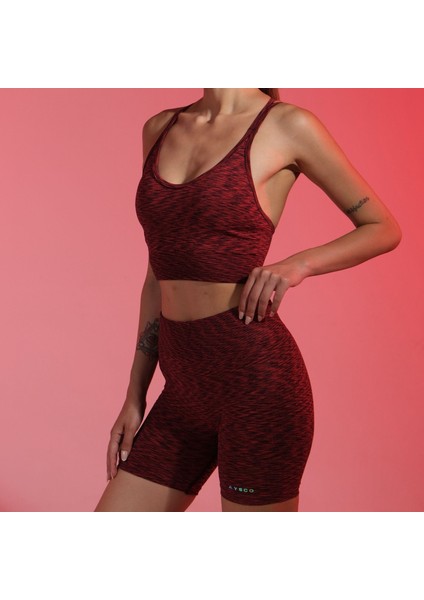 Tayt Crop Takım-Kırmızı