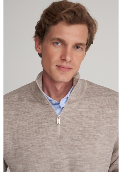 Çetinkaya Mentality 5292 Fermuarlı Dik Yaka 2/35 Akrilik Triko Vizonmelanj fırsatları