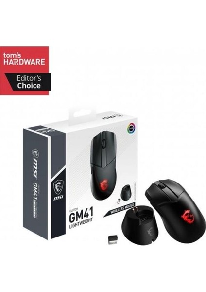 Msı Clutch GM41 Lightweight Rgb Şarjlı Makrolu Ergonomik Optik Kablosuz Oyuncu Mouse Teşhir