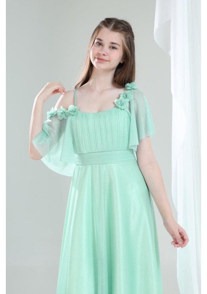 Masal Kız Çocuk Abiye Yeşil modelleri