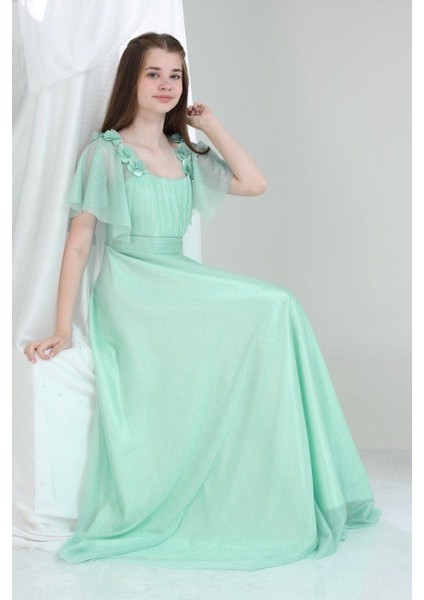 Masal Kız Çocuk Abiye Yeşil indirimleri