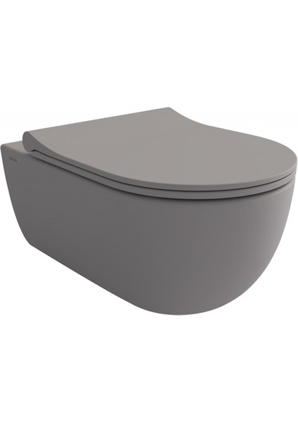 Bocchi V Tondo Rimless Asma Klozet Mat Gri Kapak Dahil 1416-006-0128