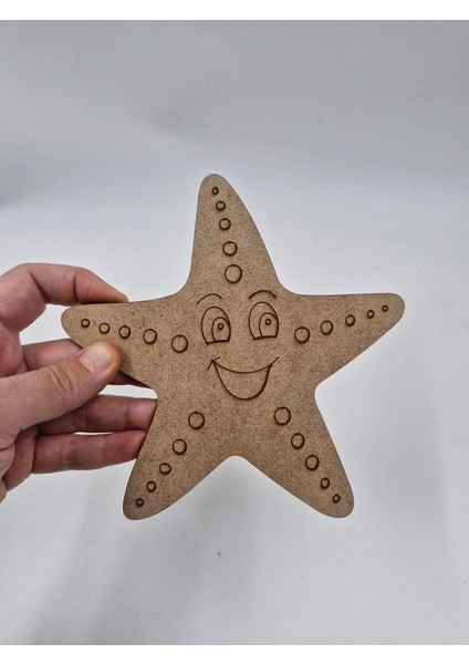 5 Adet Sevimli Deniz Yıldızı Ahşap Boyama Okul Dıy Etkinlik Aktivite Sanat 15 cm x 15 cm fiyatları