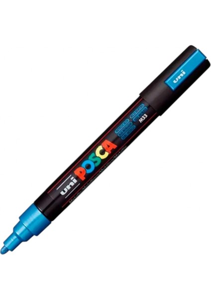 Uniball Posca (1.8-2.5) Su Bazlı Boyama Markörü Metalik Mavi ( N ) (Uni-Pc-5m)
