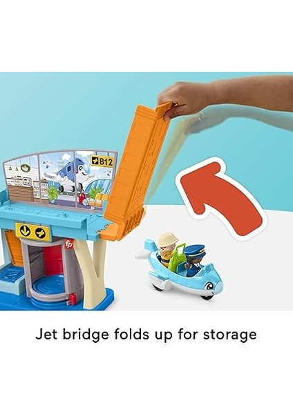Little People Eğlenceli Havaalanı Fisher-Price Little People Eğlenceli Havaalanı, Uçak ve 3 Oyun Aksesuarı, Bebekler Için Oyun Seti HTJ26 modelleri