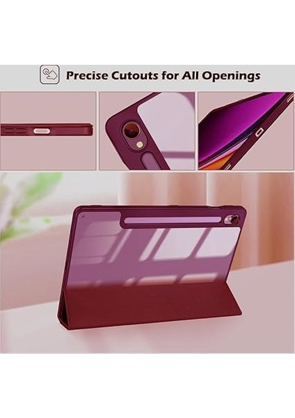 Galaxy Tab S9 Fe / S9 11INÇ ile Uyumlu Kılıf Grafiti Şeffaf Kalem Bölmeli X710 X716 X718 X510 X516 Mürdüm indirimleri