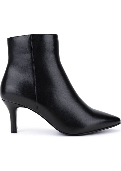 Kadın Hakiki Deri Siyah Deri Topuklu Bot 1081 5411 Bn Bot SK25-26 Sıyah Dr