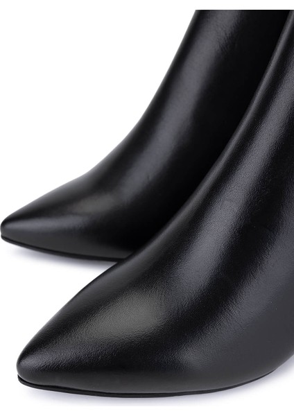 Kadın Hakiki Deri Siyah Deri Topuklu Bot 1081 5411 Bn Bot SK25-26 Sıyah Dr modelleri