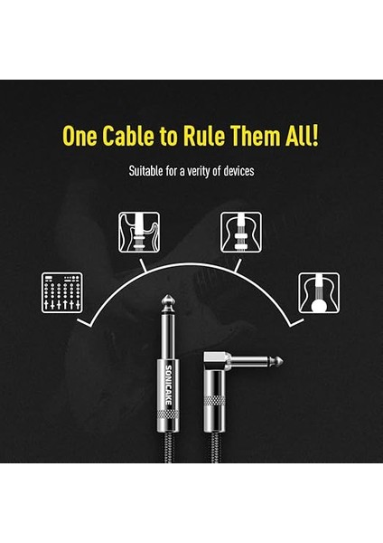 Gitar Kablosu 10 Ft Amp Kablosu Gitar Bas Elektro Gitar Enstrüman Elektro Mandolin Amplifikatör Ses 1/4 Dik Açı Düz Siyah (Siyah 3m St-Ra) modelleri