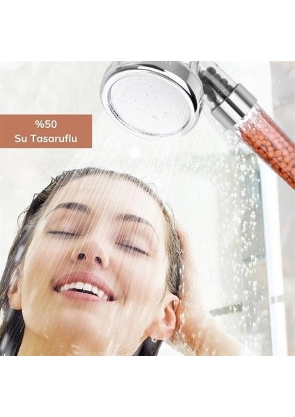%50 Su Tasarruflu ve Arıtmalı Doğal Taşlı Banyo El Duş Başlığı