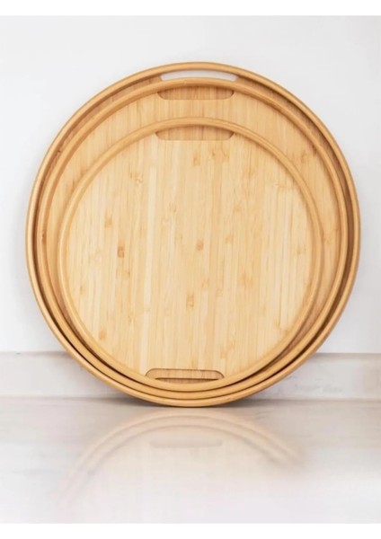 (Bambu 3'lü Doğal Oval Tepsi, Servis Tepsileri, Iskandinav Tepsi Seti, Çay Tepsisi) fırsatları