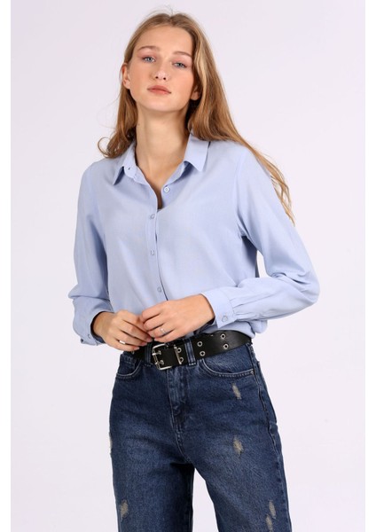 Kadın Bdart Basic Düğmeli Gömlek Toz Mavi fiyatları