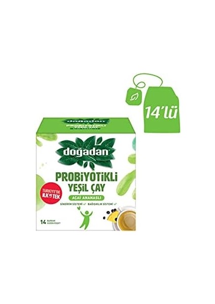 Dogadan Probiyotikli Yeşil Çay Açai Ananas 14LÜ