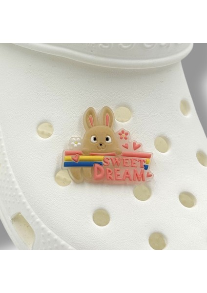 Terlik Süsü ve Aksesuarı , Çanta Süsü – Jibbitz 3D Sweet Dream Tavşanlı Figür Aksesuar modelleri