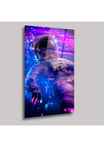 Neon Su Içindeki Nasa Astronotu - Cam Tablo - DEG0092 fiyatları