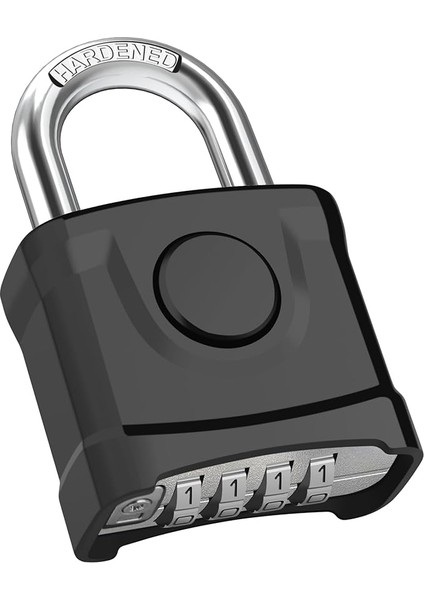 54 mm Ağır Şifreli Kilit, [tek Düğmeli Kilit] Hava Şartlarına Dayanıklı 4 Haneli Şifreli Kilit, Güvenlik Kilidi, Gömme Toka, Hırsızlığa Karşı Emniyetli Asma Kilit, Avlu, Çit, Garaj Için, Siyah