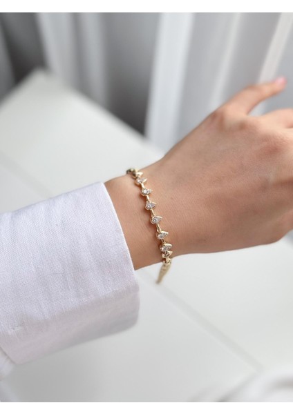 Çelik Taşlı Çivi Bileklik