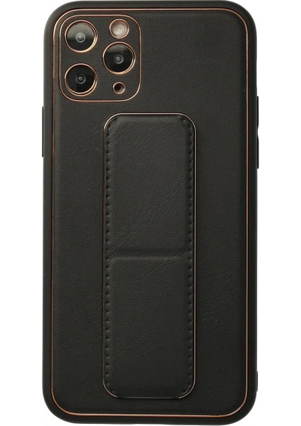 iPhone 11 Pro Kılıf Coco Deri Standlı Kapak - Siyah