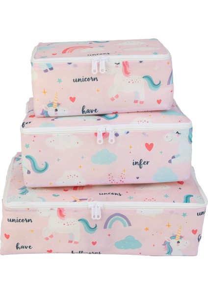 7'li Unicorn Desenli Bavul Içi Düzenleyici Valiz Düzenleyici Organizer Set fırsatları