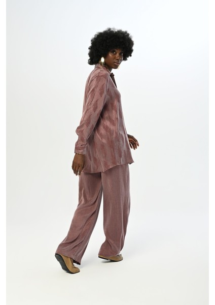 Kadın Desenli Oversize Kesim Gömlek modelleri