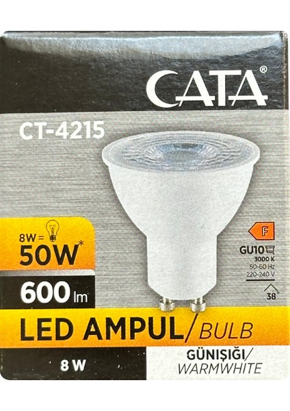 (4 adet) Cata 8W (50W) 3000K (Sarı Işık) GU10 DUYLU LED Spot Ampul fiyatları