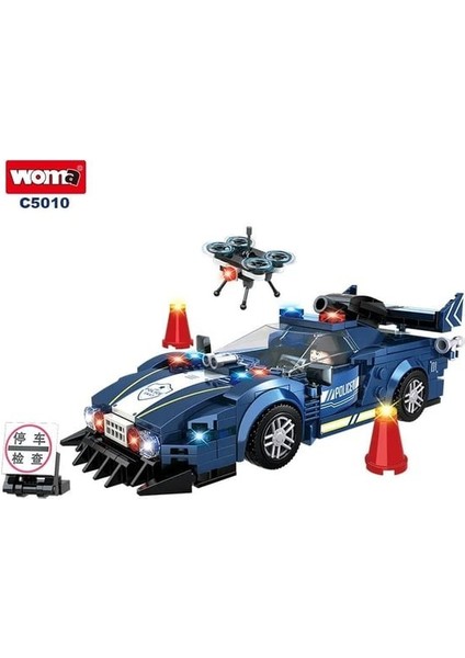 Özel Çocuk Plastik Swat Araba Modeli Polis Teftiş Ekibi PCS:345 Parça