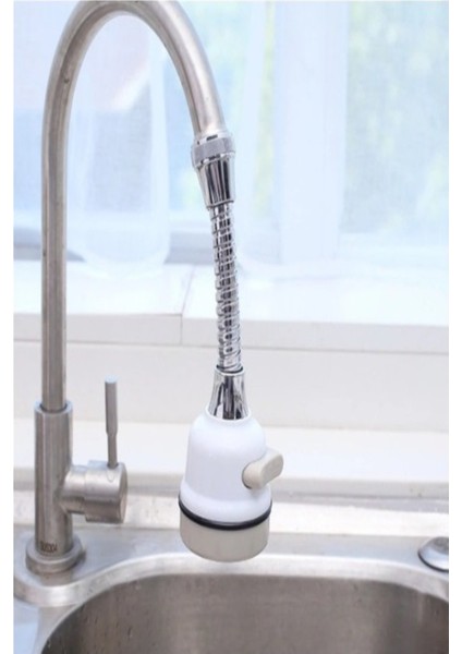 Beyaz 360° Dönerli Fonksiyonlu Mutfak Lavabo Batarya Musluk Başlığı Esnek Turbo Flex fiyatları