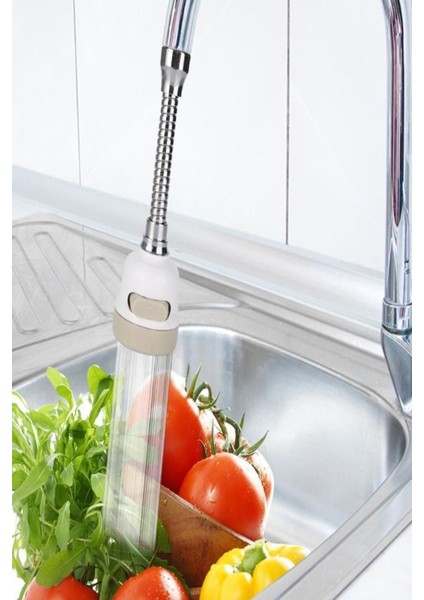 Beyaz 360° Dönerli Fonksiyonlu Mutfak Lavabo Batarya Musluk Başlığı Esnek Turbo Flex fırsatları