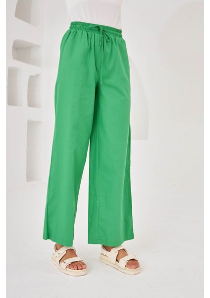 Kadın Beli Lastikli Rahat Kalıp Pamuk Gabardin Pantolon fiyatları