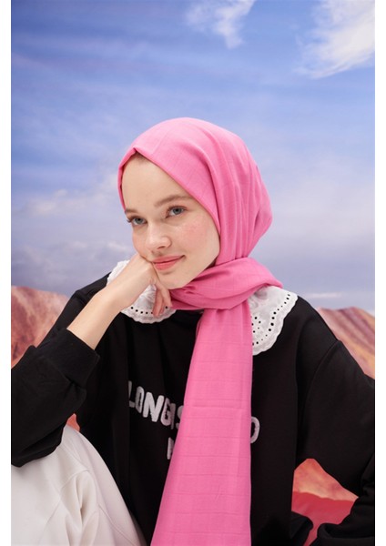 Damaküp Modal Jakar Şal Koyu Pembe