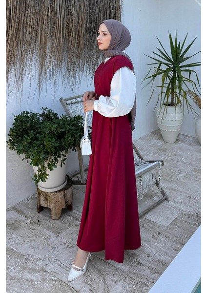 Pile Detaylı Kemerli Jile Bordo fiyatları