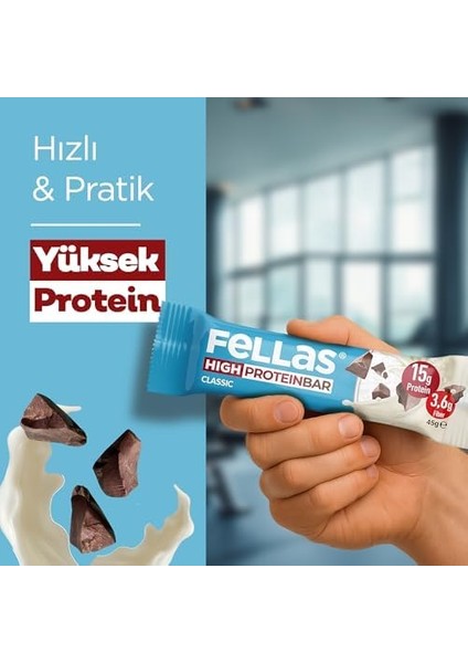 Fellas Klasik Yüksek Protein Bar 45 G x 12 Adet fiyatları